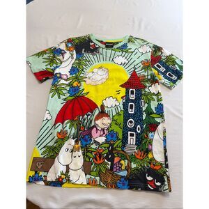Moomin Cartoon Colorful AOP T-Shirt Size Medium